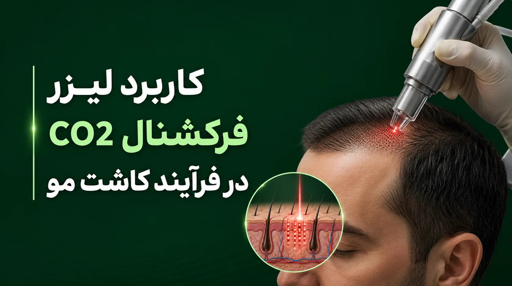 کاربرد لیزر فرکشنال CO2 در فرآیند کاشت مو